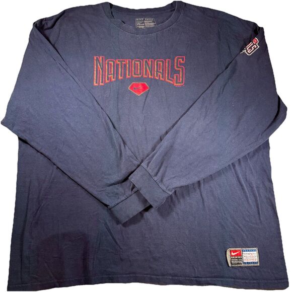 Washington Nationals Nike Long Sleeve‎ Blue Shirt Men's XXL - Picture 3 of 5